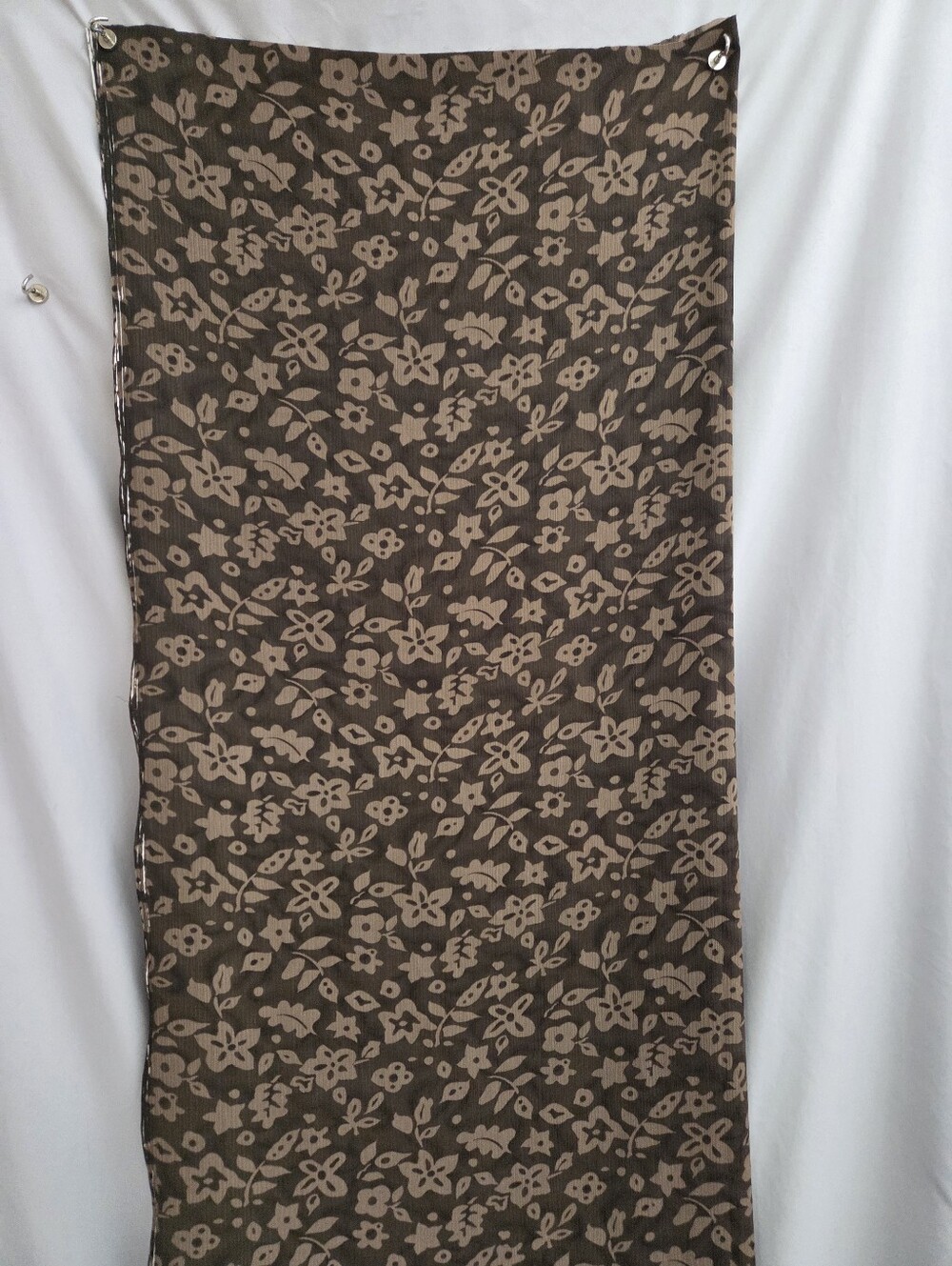 Brown Floral Print Fabric 44" Wide